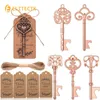 Party Favor Wedding Gifts till gäster 100st Rose Gold Key Bottle Opener med tack papperstaggar Decoration Favors