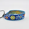 Charm Bracelets Handmade Bohemian Woven Friendship Ethnic Flower Pattern Women Adjustable Braided Friend Bracelet Gift