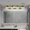 Luminária LED para banheiro de cristal moderno com 4 luzes sobre luminárias de parede para banho de espelho