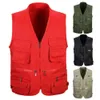 Gilets pour hommes hommes gilet couleur unie multi poches cargo tout match sans manches gilet de printemps vêtements pour la pêche 231011