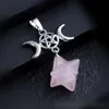 Moon Star Charms Natural Stone Crystal rzeźbia Merkaba Heksagram kwarcowy Agates Wisenda do tworzenia biżuterii naszyjnika