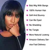 Synthetic Wigs Red Wig With Bangs Human Hair Short Straight Bob Wigs For Women Brazilian Hair No Lace Full Machine Made Human Hair Wigs 231012