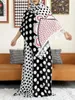 Abbigliamento etnico 2023 Estate Africn Lady Eid Dress Grande sciarpa in cotone Wave Point stampato floreale allentato Boubou Maxi Islam Donna manica corta