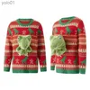 Damenpullover Gestrickter Weihnachtspullover Unisex 3D-Dinosaurier Hässliche Weihnachtspullover Niedlicher Puppenpullover Lustige Partys Urlaubspullover TopL231012