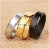 Juchao Fashion Ring Men Women Titanium Steel Black Jewelry Dhgarden Othow