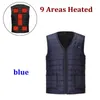 Herenvesten 11 gebiedsverwarmingsvest Heren Dames Casual V-hals USB Verwarmd Smart Control Temperatuurjack Katoenen jas Winter Jacht 231011