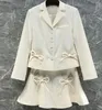 Giacche da donna 2023 Set di marca di moda Completo giacca blazer con fiocco corto Outwear Designer per le donne