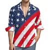 Men's Casual Shirts American Flag Hawaiian Graphic Printed Men Fashion Beach Summer Blouse Lapel Clothing