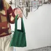 Marsupi in lana lavorata a maglia patchwork pieghettato con coulisse Shopping ragazze borsa a tracolla in tessuto causale piccola borsa coreana chic giapponese