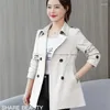 Women's Trench Coats Clothing Autumn Winter Thin Office Lady Casual Korean Patchwork Solid Color Pockets Epaulet Blazers Button Tops