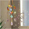 Dekorativa blommor Sun Catcher Crystals Crystal Prism Heart Dream Colorf Hanging Rainbow Maker Window Ornament Pendants For Home Dhufe