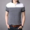 Polos pour hommes Mode d'été Hommes à manches courtes Polos rayés Coréen Big Taille Mâle Vêtements Tshirt Streetwear Business Casual Tops en vrac 231011