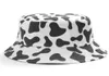 かわいいリバーシブル黒い白い牛の印刷パターンバケツ帽子男性女性夏釣り帽子2サイドフィッシャーマンキャップトラベルパナマ17089675
