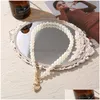 17Km Vintage Wedding Pearl Choker Necklace For Women Geometric Heart Coin Lock Pendant Necklaces Jewelry Collier De Perles Dhgarden Otphm