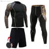 Męskie dresy dla mężczyzn Compression Sportswear Suits Gym Rajstopy treningowe treningowe