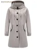 Trench da donna Primavera Autunno Lady Casual Impermeabile con cappuccio Manica lunga Frangivento Donna Allentato A-LINE Capispalla coreano Abbigliamento donna