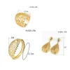 Ensembles de Bijoux de mariage Sunspicems couleur or métal arabe femmes ensemble bracelet creux boucle d'oreille collier anneau indien Bijoux Dubai cadeau de mariée 231012