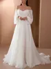 Urban Seksowne sukienki moda jesienna długie rękawy z ramion biała długość podłogi sukienki wieczorowe żeńskie seksowne sukienki na przyjęcie weselne 231011