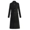 Męskie mieszanki wełny jesienno -zimowej wełnianej tkaniny moda Speisur Business Długi czarny płaszcz płaszcza męskich mężczyzn 231011
