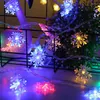 Kerstversiering Ornamenten Boom LED Sneeuwvlokken Lichten String Garland Holiday Natal Navidad Kerst Home Decor
