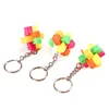 Party Favor 3Pc 33mm Puzzle Key Chain Easter Birthday Favors Game Toys Prize Gift Pinata Bag Filler Brain Teaser Intellect Educational