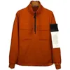 Designer Stones Island Mens marque topstoney qualité vestes mode lavé demi fermeture éclair outillage décontracté brodé badge veste TOP qualité