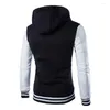 Vestes pour hommes Hommes Letterman Varsity Veste avec capuche Couleur Block Sweat à capuche College Baseball pour l'hiver Jaqueta Chaqueta Hombre