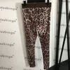 Pantalon legging léopard classique pour femme, Slim, taille élastique, pantalon de styliste, lettres tissées, barboteuse pour filles