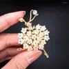 Brooches SINLEERY Luxury Crystal Flower Dress Dancing Girl Women Pin Party Wedding Accessories Fashion Jewelry