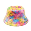 Cappelli a tesa larga Cappelli a secchiello Inverno Lusso Pelliccia sintetica Soffice e caldo Cappello a secchiello Donna Uomo Lettera Stampa Panama Peluche Velluto Pescatore Cappello invernale Bob 231011