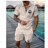 مجموعات شورتات للسباحة للبولو للبولو لملابس الرجل Dark Skull Deejay مع العلم اليوناني Sports Pant Tee Shirt Fashion