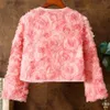 Vestes pour femmes printemps et automne polyvalent mince rose manteau court rose petit châle plaque bouton créatif fleur cardigan haut 231011