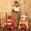 クリスマスの装飾レッドリネン3次元の置物キャンディーバッグクリスマスギフトバッグホリデーチルドレン装飾