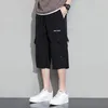 Shorts masculinos oversized M-8XL 2023 verão cor sólida solta calças de comprimento de panturrilha casual cordão cintura joggers calças esportivas