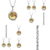 Autres ensembles de bijoux Rétro Carte du monde Time Gem Pendentif Collier Double Face Verre Cabochon Rotation Pull Chaîne Bijoux De Mode Pour Moi Dhbns