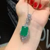 Wedding Jewelry Sets Arrival Emerald Gemstone Necklace Pendant Ring Drop Earrings Women's Luxury Wedding Party Fine Jewelry Statement Gift 231012