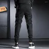 Jeans pour hommes Streetwear Mode Hommes Noir Couleur Multi Poches Casual Cargo Pantalon Hombre Spliced Designer Hip Hop Joggers Salopette