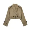 Vestes Femmes Femmes Manches Longues Recadrée Design Trench Veste Chic Lady High Street Casual Manteaux Lâches Top