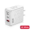 30W USB-C Charger 3 Port PD USB Type C Fast Charging QC3.0 Power Adapter Wall Chargers US EU UK Plugs For Iphone 15 Plus 14 13 Samsung Utral Pro Max Travel Home Smart Phone