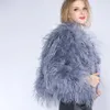 Women's Fur Faux Winter Ostrich Jacket Feather Coat Casual Longsleeved Australia Imported Ladies Nightclub 231012