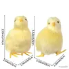 Fournitures de jouets de Noël Poupée de poussin réaliste mignon poussin de Pâques Figurine Simulation poussin doux en peluche jouet enfants Cognition poulet modèle son poulet R231012