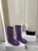 Nova cor designer sapatos de borracha de cano longo feminino vintage casual sapatos de chuva de borracha curto sapatos de chuva logotipo borracha baixa superior curto tornozelo botas