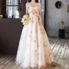 Robes de soirée françaises hors épaule robe de soirée 3D fleur arête de poisson mince princesse Quinceanera dos fermeture éclair longue a-ligne de mariage