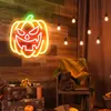 Insegne al neon a forma di zucca di Halloween, decorazioni di Halloween, decorazioni per festival, regali per Halloween, insegne luminose per lampade divertenti per le vacanze, regali per bambini per feste in casa