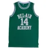 T-shirts d'extérieur The Fresh Prince of Bel-Air 14 Will Smith Basketball Jersey Noir Vert Jaune 231012