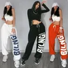 Women's Pants Capris American Retro Letter Print Trousers Women's Sports Hip-Hop Trend Casual Pants Dance Jazz Performance Loose Pants 231011