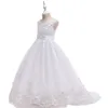 Robes brodées en dentelle pour filles, tenue de princesse mignonne pour enfants, tenue de fête de mariage, Costume Cosplay d'anniversaire