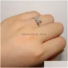 Jewelry Fashion Rings For Women Sier Color Simple Design Princess Square Wedding Engagement Bijoux Dhgarden Oti9R