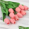 Decorative Flowers Wholesale Tip Flower Artificial Bouquet 10/5Pcs Pe Foam Fake For Wedding Ceremony Decor Home Garden Dhvrb