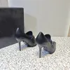 Luxus-Designer-Abendschuhe für Damen, 11,5 cm, hohe Absätze, modisch, echtes Leder, gespleißt, spitze Zehenpartie mit Schnallendekoration, lässiger Pumpschuh, spitze Zehenabsätze